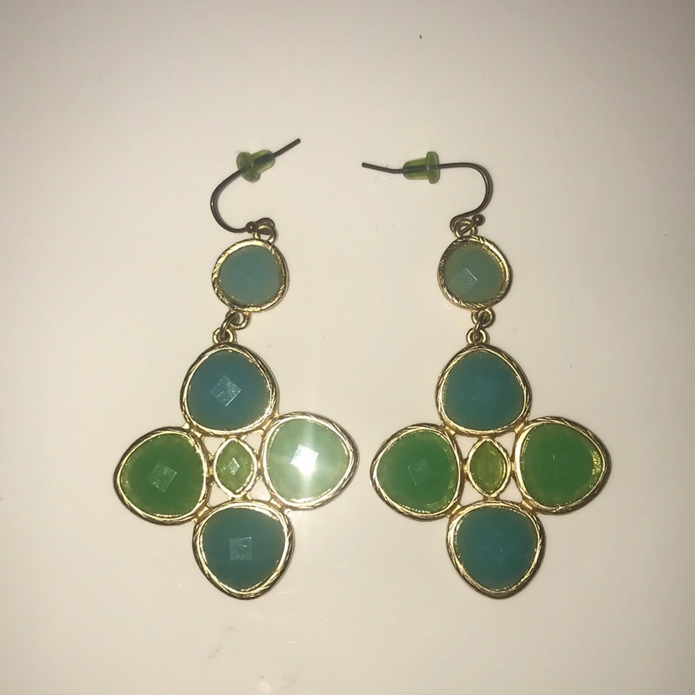 Turquoise and blue statement earrings